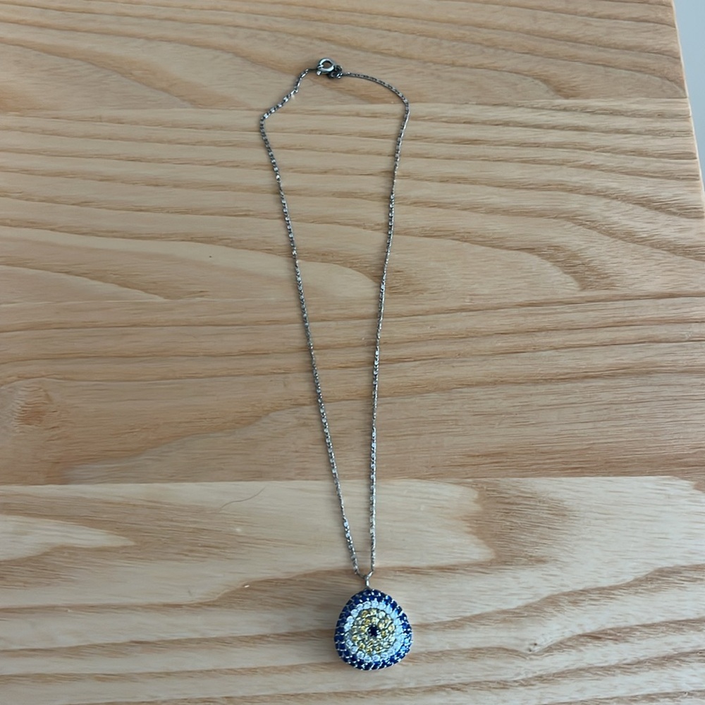 Evil eye charm with rhinestones